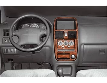 Kia Carens 10.00-06.02 3D Interior Dashboard Trim Kit Dash Trim Dekor 7-Parts - 1 - Interior Dash Trim Kit