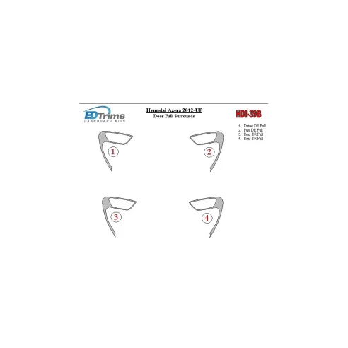 Hyundai Azera 2012-UP Door Inserts Interior BD Dash Trim Kit