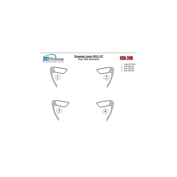 Hyundai Azera 2012-UP Door Inserts Interior BD Dash Trim Kit