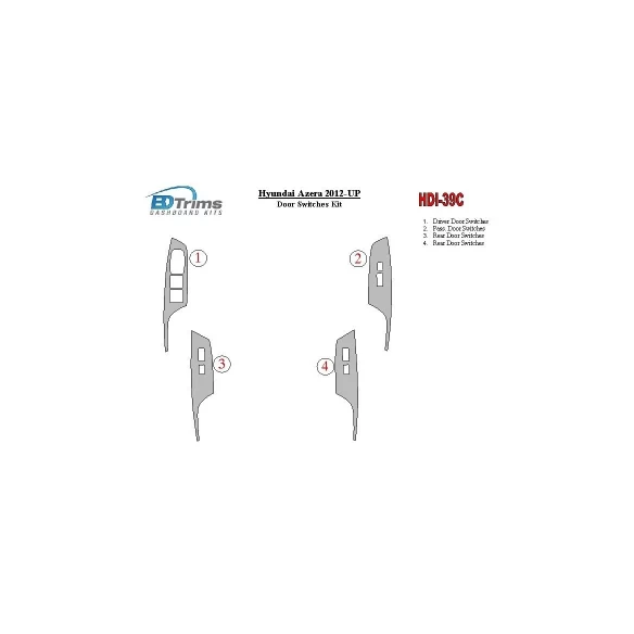 Hyundai Azera 2012-UP Window control Interior BD Dash Trim Kit