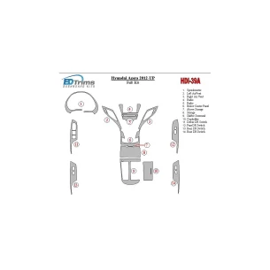 Hyundai Azera/Grandeur 2012-UP Interior BD Dash Trim Kit