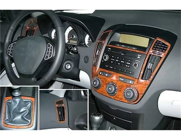 Kia Cee'd 01.2007 3D Interior Dashboard Trim Kit Dash Trim Dekor 8-Parts - 1 - Interior Dash Trim Kit