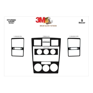 Hyundai Coupe 02.05-12.08 3D Interior Dashboard Trim Kit Dash Trim Dekor 5-Parts 2