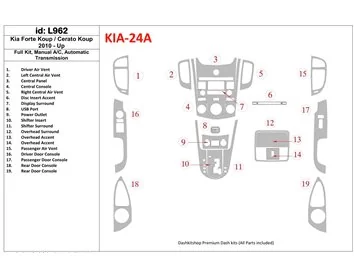 KIA Cerato Koup 2010-UP Full Set, Manual Gearbox AC, Automatic Gear Interior BD Dash Trim Kit - 1 - Interior Dash Trim Kit