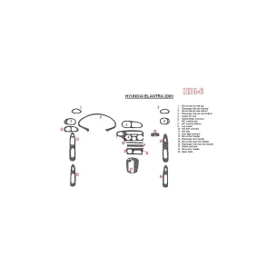 Hyundai Elantra 2000-2000 Full Set Interior BD Dash Trim Kit 2