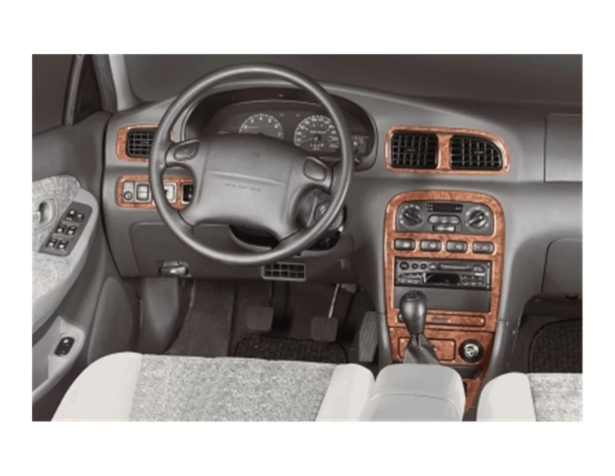 Kia Clarus 08.1998 3D Interior Dashboard Trim Kit Dash Trim Dekor 14-Parts - 1 - Interior Dash Trim Kit