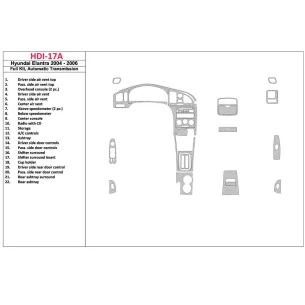 Hyundai Elantra 2004-2006 Full Set, Automatic Gear Interior BD Dash Trim Kit 2