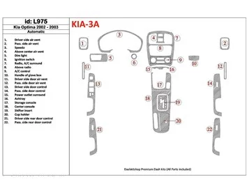 Kia Optima 2002-2003 Automatic Gearbox Interior BD Dash Trim Kit - 1 - Interior Dash Trim Kit