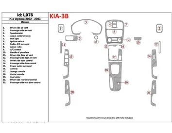 Kia Optima 2002-2003 Manual Gearbox Interior BD Dash Trim Kit - 1 - Interior Dash Trim Kit