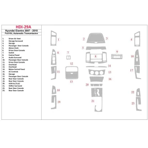 Hyundai Elantra 2007-2010 Full Set, Automatic Gear Interior BD Dash Trim Kit 2