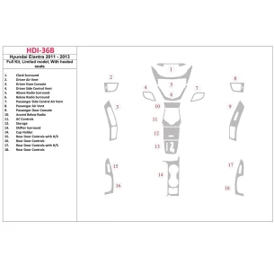 Hyundai Elantra 2011-UP Full Set, GLS Model,with Heated Seats Interior BD Dash Trim Kit 2