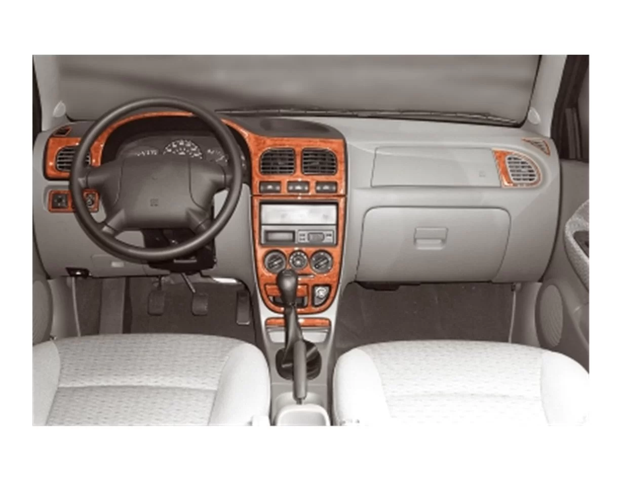 Kia Rio 09.00-08.02 3D Interior Dashboard Trim Kit Dash Trim Dekor 9-Parts - 1 - Interior Dash Trim Kit