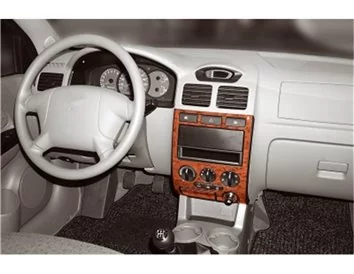 Kia Rio 09.02-10.05 3D Interior Dashboard Trim Kit Dash Trim Dekor 6-Parts - 1 - Interior Dash Trim Kit