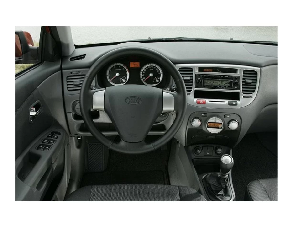 Kia Rio 11.06-12.10 3D Interior Dashboard Trim Kit Dash Trim Dekor 5-Parts - 1 - Interior Dash Trim Kit