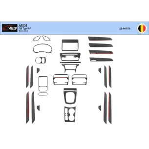 Audi Q3 8U 2011–2018 3D Interior Dashboard Trim Kit WHZ Dash Trim Dekor 22-Parts 2