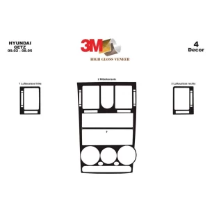 Hyundai Getz 09.02-08.05 3D Interior Dashboard Trim Kit Dash Trim Dekor 4-Parts 2