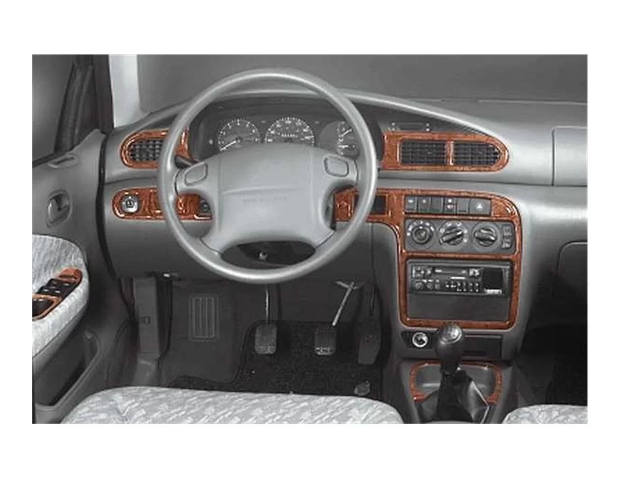 Kia Sephia 06.1995 3D Interior Dashboard Trim Kit Dash Trim Dekor 16-Parts - 1 - Interior Dash Trim Kit