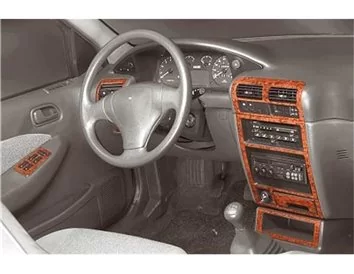 Kia Sephia 09.93-05.95 3D Interior Dashboard Trim Kit Dash Trim Dekor 12-Parts - 1 - Interior Dash Trim Kit