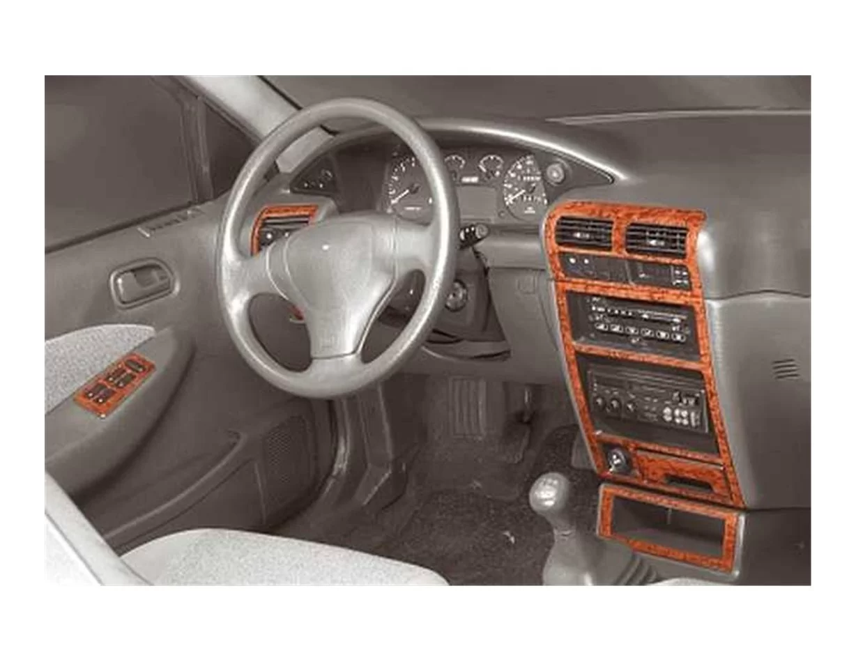 Kia Sephia 09.93-05.95 3D Interior Dashboard Trim Kit Dash Trim Dekor 12-Parts - 1 - Interior Dash Trim Kit