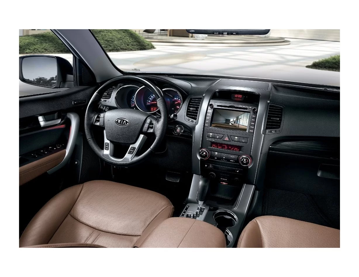 Kia Sorento 01.2011 3D Interior Dashboard Trim Kit Dash Trim Dekor 10-Parts - 1 - Interior Dash Trim Kit
