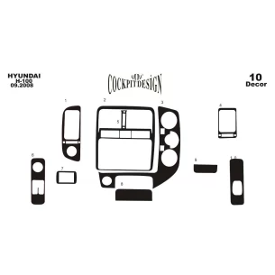 Hyundai H 100 08.2004 3D Interior Dashboard Trim Kit Dash Trim Dekor 10-Parts 2