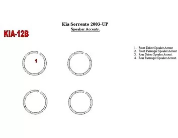 KIA Sorento 2003-UP Speaker Accents Interior BD Dash Trim Kit - 1 - Interior Dash Trim Kit