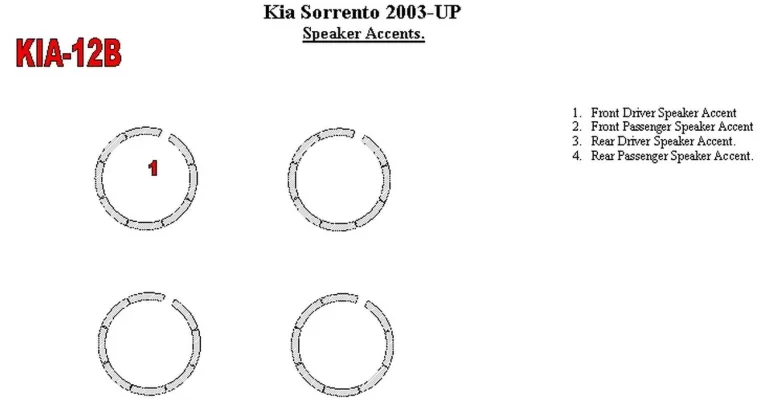 KIA Sorento 2003-UP Speaker Accents Interior BD Dash Trim Kit - 1 - Interior Dash Trim Kit