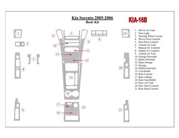 KIA Sorento 2005-2006 Basic Set Interior BD Dash Trim Kit - 1 - Interior Dash Trim Kit