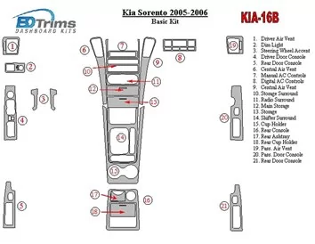 KIA Sorento 2005-2006 Basic Set Interior BD Dash Trim Kit - 2 - Interior Dash Trim Kit
