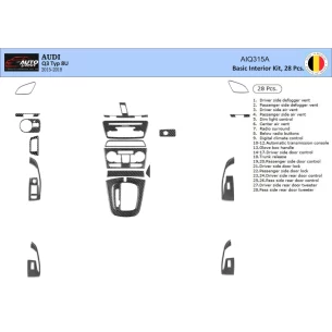 Audi Q3 ab 2015 3D BASIC Interior Dashboard Trim Kit WHZ Dash Trim Dekor 28-Parts 2