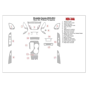 Hyundai ix35 2010-UP Basic Set, Without NAVI Interior BD Dash Trim Kit 2