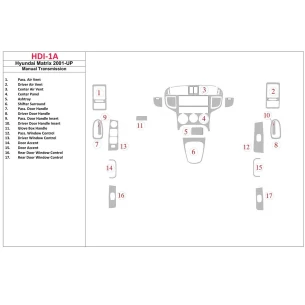 Hyundai Matrix 2001-UP Manual Gear Box Interior BD Dash Trim Kit 2