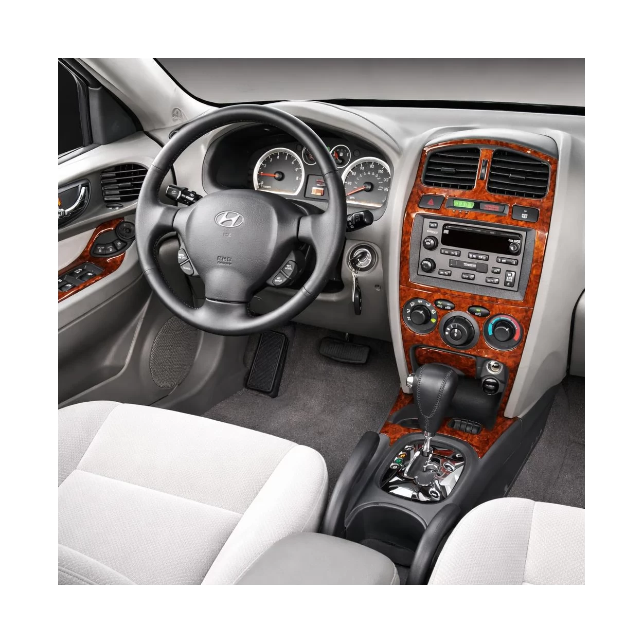 Hyundai Santa Fe 2005-2006 Full Set, with climate-control Interior BD Dash Trim Kit