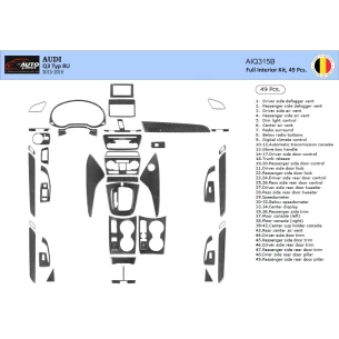 Audi Q3 ab 2015 3D Interior Dashboard Trim Kit WHZ Dash Trim Dekor 49-Parts 2