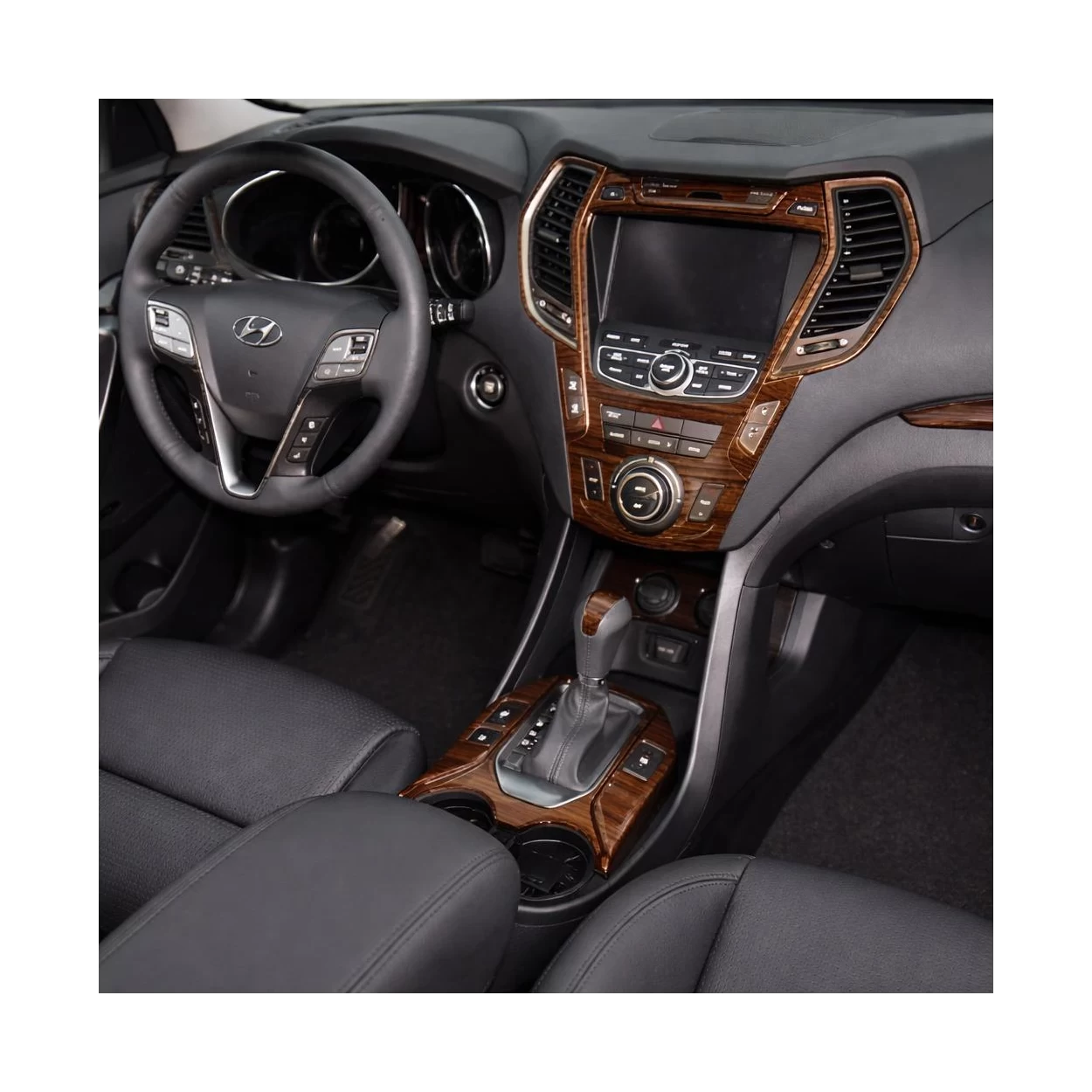 Hyundai Santa Fe 2013-UP Full Set, Without NAVI, Climate-Control Without Display, With 3 row seats Interior BD Dash Trim Kit