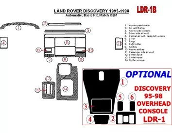 Land Rover Discovery 1995-1998 Automatic Gearbox, Basic Set, OEM Compliance Interior BD Dash Trim Kit - 1 - Interior Dash Trim K