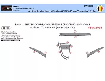 BMW 1 Series E81 E88 2004-2011 3D Interior Dashboard Trim Kit Dash Trim Dekor 11-Parts - 1 - Interior Dash Trim Kit