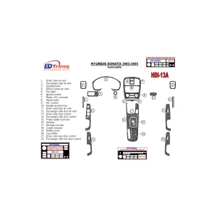 Hyundai Sonata 2002-2005 For Automatic Gear Interior BD Dash Trim Kit 2