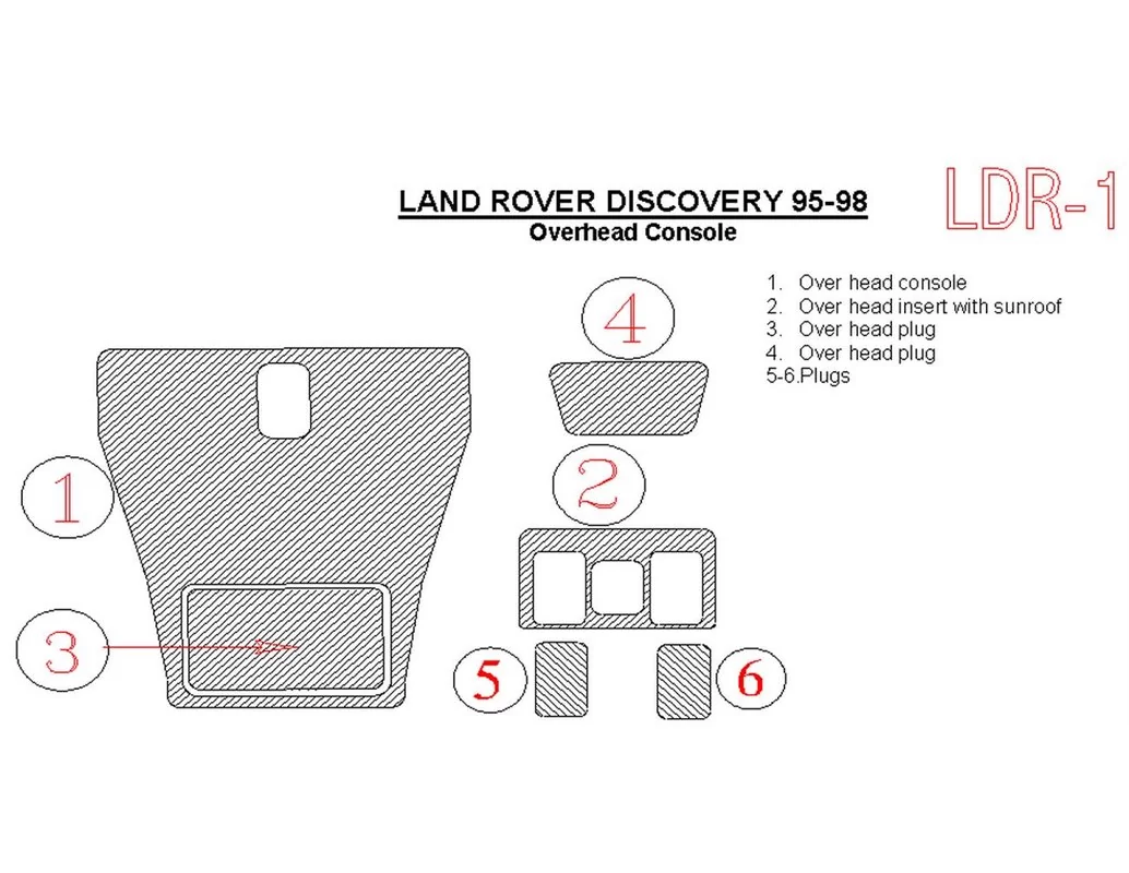 Land Rover Discovery 1995-1998 Overhead Interior BD Dash Trim Kit - 1 - Interior Dash Trim Kit