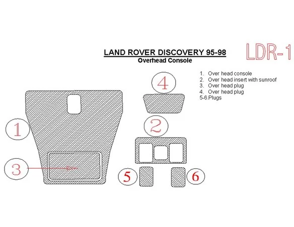 Land Rover Discovery 1995-1998 Overhead Interior BD Dash Trim Kit - 1 - Interior Dash Trim Kit