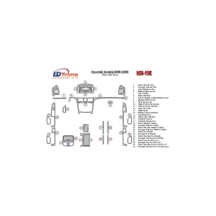 Hyundai Sonata 2006-UP With OEM Wood Kit Interior BD Dash Trim Kit 2