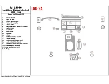 Land Rover Discovery 1999-2004 Basic Set, OEM Compliance Interior BD Dash Trim Kit - 1 - Interior Dash Trim Kit
