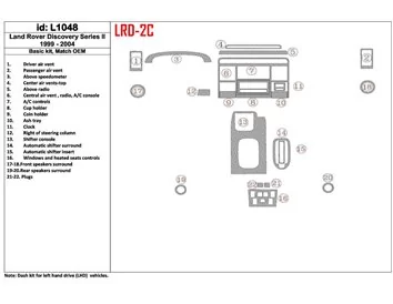 Land Rover Discovery 1999-2004 Basic Set, Without OEM Interior BD Dash Trim Kit - 1 - Interior Dash Trim Kit