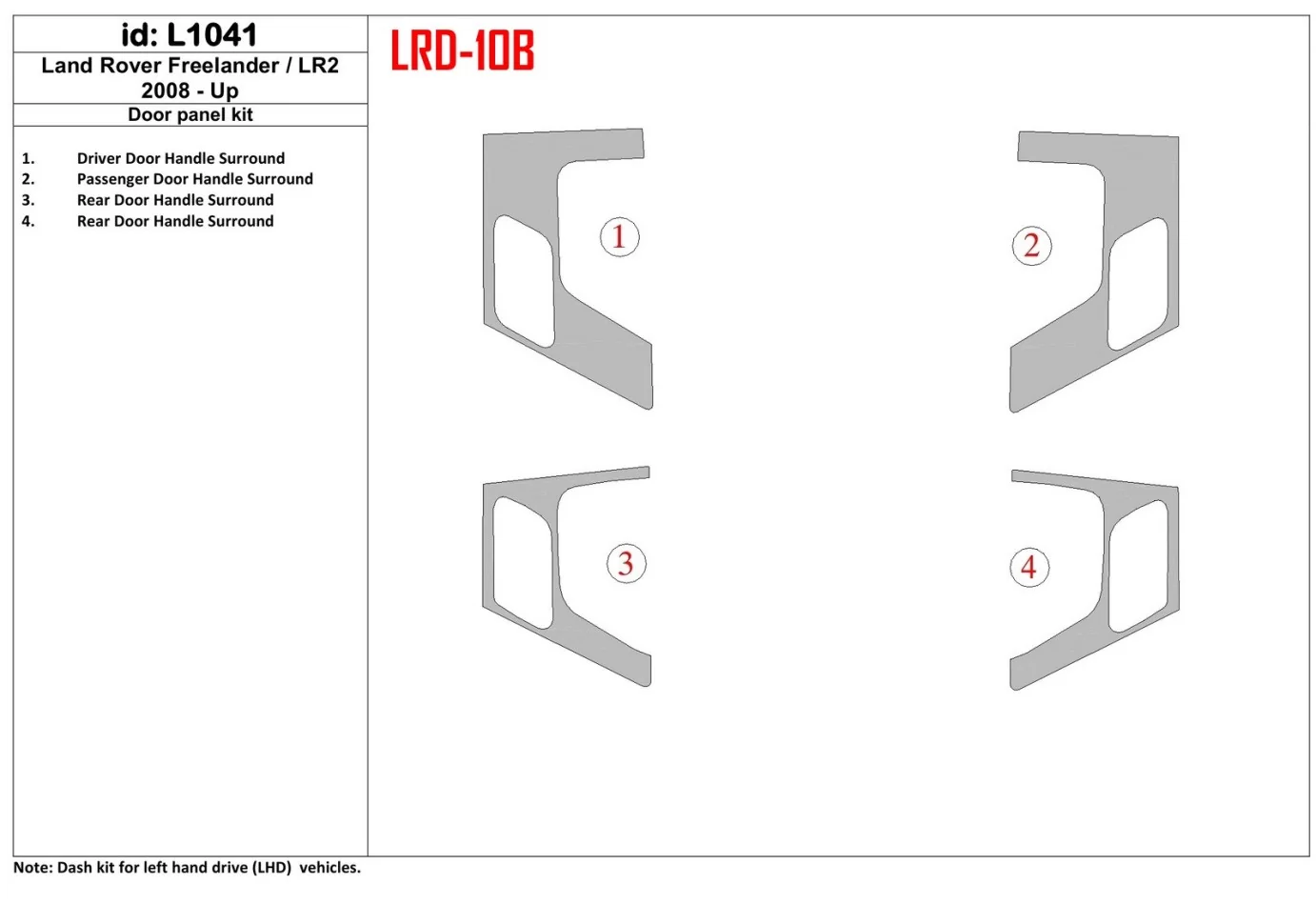 Land Rover Freelander 2 2008-UP Door panels Interior BD Dash Trim Kit - 1 - Interior Dash Trim Kit
