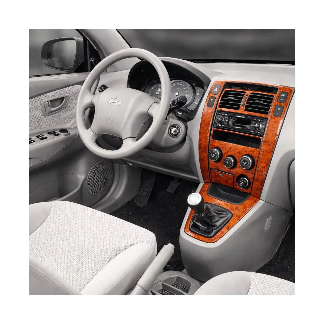 Hyundai Tiburon 2006-2006 Full Set, Manual Gearbox, Manual Gearbox AC Interior BD Dash Trim Kit