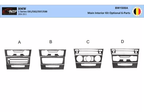 BMW 1 Series E81 E88 2004-2011 3D Interior Dashboard Trim Kit Dash Trim Dekor 6-Parts - 1 - Interior Dash Trim Kit