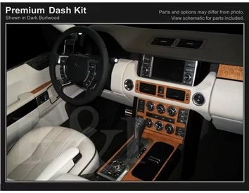 Land Rover Range Rover 2007-2009 Full Set, Automatic Gear Interior BD Dash Trim Kit - 1 - Interior Dash Trim Kit