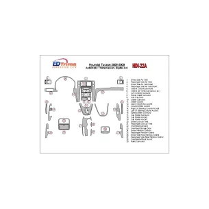 Hyundai Tucson 2006-2009 Automatic Gear Interior BD Dash Trim Kit