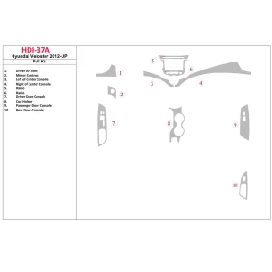 Hyundai Veloster 2012-UP Full Set Interior BD Dash Trim Kit 2