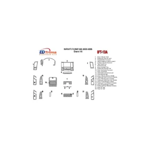 Infiniti FX 2003-2005 Full Set Interior BD Dash Trim Kit 2